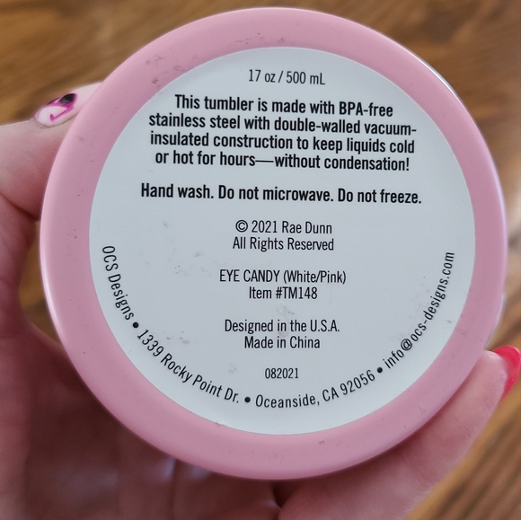 👀50% OFF🥤☕️NWT‼️Rae Dunn "Eye Candy" 17oz Stainless Steel Insulated Tumbler - Picture 7 of 7